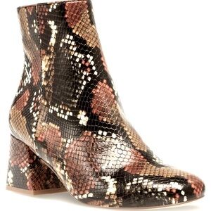 NEW Steve Madden Snake Print Block Heel Booties